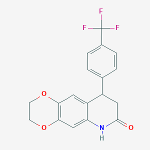 molecular formula C18H14F3NO3 B4072857 9-[4-(trifluoromethyl)phenyl]-2,3,8,9-tetrahydro[1,4]dioxino[2,3-g]quinolin-7(6H)-one 