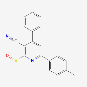 molecular formula C20H16N2OS B4072874 6-(4-methylphenyl)-2-(methylsulfinyl)-4-phenylnicotinonitrile 