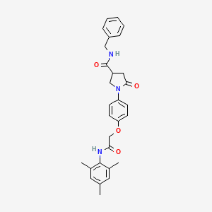 molecular formula C29H31N3O4 B4072887 N-benzyl-1-{4-[2-(mesitylamino)-2-oxoethoxy]phenyl}-5-oxo-3-pyrrolidinecarboxamide 