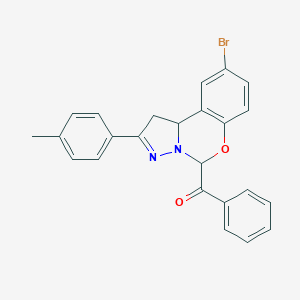 molecular formula C24H19BrN2O2 B407290 [9-Bromo-2-(4-methylphenyl)-1,10b-dihydropyrazolo[1,5-c][1,3]benzoxazin-5-yl](phenyl)methanone 