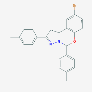 molecular formula C24H21BrN2O B407291 9-Bromo-2,5-bis(4-methylphenyl)-1,10b-dihydropyrazolo[1,5-c][1,3]benzoxazine 