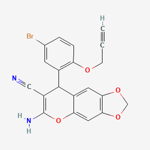 6-amino-8-[5-bromo-2-(2-propyn-1-yloxy)phenyl]-8H-[1,3]dioxolo[4,5-g]chromene-7-carbonitrile