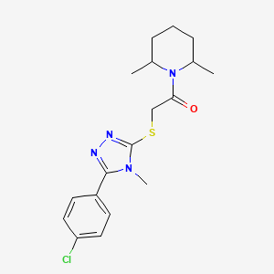 molecular formula C18H23ClN4OS B4072921 1-({[5-(4-chlorophenyl)-4-methyl-4H-1,2,4-triazol-3-yl]thio}acetyl)-2,6-dimethylpiperidine 