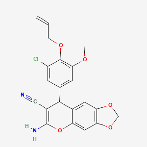 molecular formula C21H17ClN2O5 B4072927 8-[4-(allyloxy)-3-chloro-5-methoxyphenyl]-6-amino-8H-[1,3]dioxolo[4,5-g]chromene-7-carbonitrile 