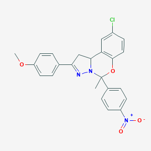 4-[9-Chloro-5-methyl-5-(4-nitrophenyl)-1,10B-dihydropyrazolo[1,5-C][1,3]benzoxazin-2-YL]phenyl methyl ether