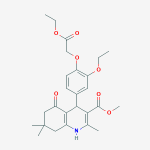 molecular formula C26H33NO7 B4072947 methyl 4-[3-ethoxy-4-(2-ethoxy-2-oxoethoxy)phenyl]-2,7,7-trimethyl-5-oxo-1,4,5,6,7,8-hexahydro-3-quinolinecarboxylate 