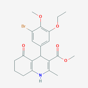 molecular formula C21H24BrNO5 B4072959 methyl 4-(3-bromo-5-ethoxy-4-methoxyphenyl)-2-methyl-5-oxo-1,4,5,6,7,8-hexahydro-3-quinolinecarboxylate 