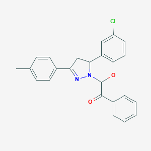 molecular formula C24H19ClN2O2 B407298 [9-Chloro-2-(4-methylphenyl)-1,10b-dihydropyrazolo[1,5-c][1,3]benzoxazin-5-yl](phenyl)methanone 