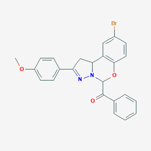 molecular formula C24H19BrN2O3 B407300 [9-Bromo-2-(4-methoxyphenyl)-1,10b-dihydropyrazolo[1,5-c][1,3]benzoxazin-5-yl](phenyl)methanone 