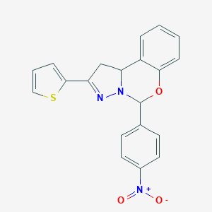 5-{4-Nitrophenyl}-2-thien-2-yl-1,10b-dihydropyrazolo[1,5-c][1,3]benzoxazine