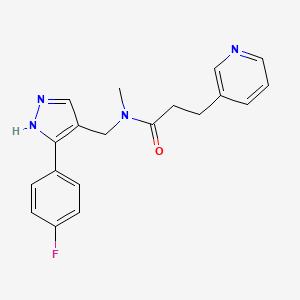 N-{[5-(4-fluorophenyl)-1H-pyrazol-4-yl]methyl}-N-methyl-3-pyridin-3-ylpropanamide