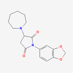 molecular formula C17H20N2O4 B4073044 3-(1-azepanyl)-1-(1,3-benzodioxol-5-yl)-2,5-pyrrolidinedione 