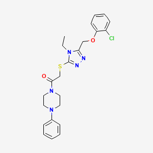 1-[({5-[(2-chlorophenoxy)methyl]-4-ethyl-4H-1,2,4-triazol-3-yl}thio)acetyl]-4-phenylpiperazine