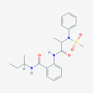 molecular formula C21H27N3O4S B4073060 N-(sec-butyl)-2-{[N-(methylsulfonyl)-N-phenylalanyl]amino}benzamide 