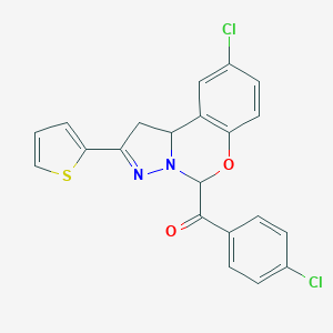(4-Chlorophenyl)(9-chloro-2-thien-2-yl-1,10b-dihydropyrazolo[1,5-c][1,3]benzoxazin-5-yl)methanone
