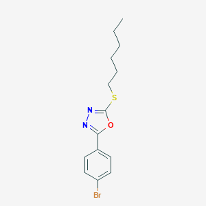 molecular formula C14H17BrN2OS B407311 2-(4-Bromophenyl)-5-(hexylsulfanyl)-1,3,4-oxadiazole 