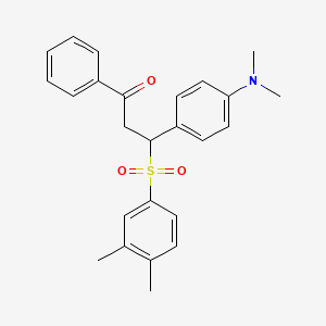 molecular formula C25H27NO3S B4073114 3-[4-(dimethylamino)phenyl]-3-[(3,4-dimethylphenyl)sulfonyl]-1-phenyl-1-propanone 