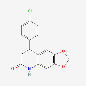 molecular formula C16H12ClNO3 B4073137 8-(4-chlorophenyl)-7,8-dihydro[1,3]dioxolo[4,5-g]quinolin-6(5H)-one 