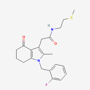 2-[1-(2-fluorobenzyl)-2-methyl-4-oxo-4,5,6,7-tetrahydro-1H-indol-3-yl]-N-[2-(methylthio)ethyl]acetamide