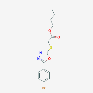molecular formula C14H15BrN2O3S B407316 Butyl {[5-(4-bromophenyl)-1,3,4-oxadiazol-2-yl]sulfanyl}acetate 