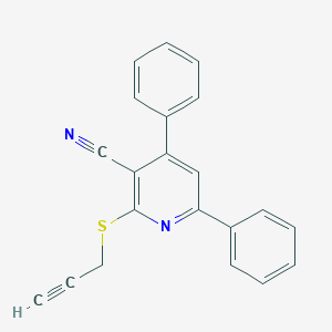 molecular formula C21H14N2S B407317 4,6-Diphenyl-2-(prop-2-ynylthio)nicotinonitrile 