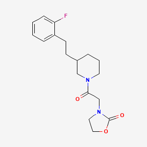 molecular formula C18H23FN2O3 B4073199 3-(2-{3-[2-(2-fluorophenyl)ethyl]-1-piperidinyl}-2-oxoethyl)-1,3-oxazolidin-2-one 