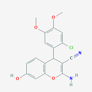 2-amino-4-(2-chloro-4,5-dimethoxyphenyl)-7-hydroxy-4H-chromene-3-carbonitrile