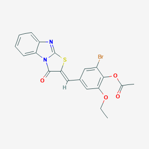 2-bromo-6-ethoxy-4-[(3-oxo[1,3]thiazolo[3,2-a]benzimidazol-2(3H)-ylidene)methyl]phenyl acetate