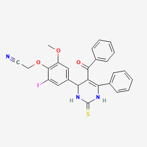 molecular formula C26H20IN3O3S B4073232 [4-(5-benzoyl-6-phenyl-2-thioxo-1,2,3,4-tetrahydro-4-pyrimidinyl)-2-iodo-6-methoxyphenoxy]acetonitrile 