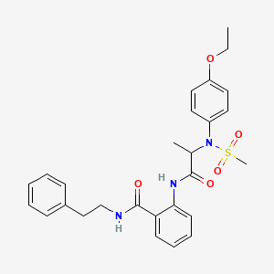 molecular formula C27H31N3O5S B4073233 2-{[N-(4-ethoxyphenyl)-N-(methylsulfonyl)alanyl]amino}-N-(2-phenylethyl)benzamide 