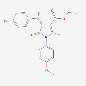 molecular formula C22H20FNO4 B407324 ethyl 4-(4-fluorobenzylidene)-1-(4-methoxyphenyl)-2-methyl-5-oxo-4,5-dihydro-1H-pyrrole-3-carboxylate 