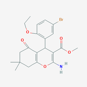 molecular formula C21H24BrNO5 B4073247 methyl 2-amino-4-(5-bromo-2-ethoxyphenyl)-7,7-dimethyl-5-oxo-5,6,7,8-tetrahydro-4H-chromene-3-carboxylate 