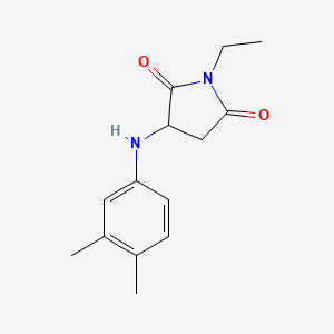 molecular formula C14H18N2O2 B4073259 3-[(3,4-dimethylphenyl)amino]-1-ethyl-2,5-pyrrolidinedione 