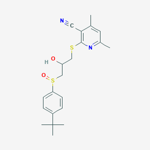 2-({3-[(4-tert-butylphenyl)sulfinyl]-2-hydroxypropyl}thio)-4,6-dimethylnicotinonitrile