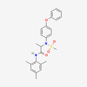 molecular formula C25H28N2O4S B4073275 N~1~-mesityl-N~2~-(methylsulfonyl)-N~2~-(4-phenoxyphenyl)alaninamide 