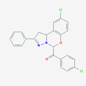 molecular formula C23H16Cl2N2O2 B407328 (4-Chlorophenyl)(9-chloro-2-phenyl-1,10b-dihydropyrazolo[1,5-c][1,3]benzoxazin-5-yl)methanone 