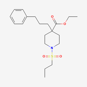 molecular formula C20H31NO4S B4073340 ethyl 4-(3-phenylpropyl)-1-(propylsulfonyl)-4-piperidinecarboxylate 