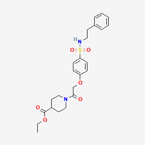 molecular formula C24H30N2O6S B4073360 ethyl 1-[(4-{[(2-phenylethyl)amino]sulfonyl}phenoxy)acetyl]-4-piperidinecarboxylate 