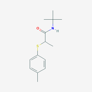 molecular formula C14H21NOS B4073375 N-(tert-butyl)-2-[(4-methylphenyl)thio]propanamide 