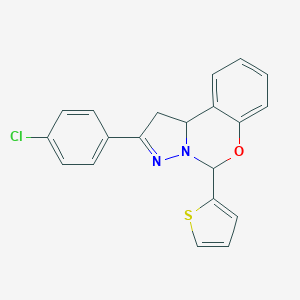 4-(4-Chlorophenyl)-7-(thiophen-2-yl)-8-oxa-5,6-diazatricyclo[7.4.0.0^{2,6}]trideca-1(9),4,10,12-tetraene