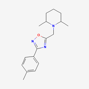 molecular formula C17H23N3O B4073404 2,6-dimethyl-1-{[3-(4-methylphenyl)-1,2,4-oxadiazol-5-yl]methyl}piperidine 