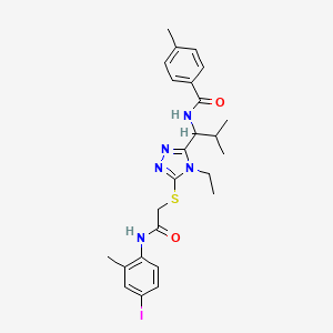 N-{1-[4-ethyl-5-({2-[(4-iodo-2-methylphenyl)amino]-2-oxoethyl}thio)-4H-1,2,4-triazol-3-yl]-2-methylpropyl}-4-methylbenzamide