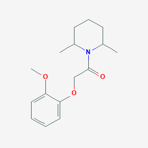 molecular formula C16H23NO3 B4073426 1-[(2-methoxyphenoxy)acetyl]-2,6-dimethylpiperidine 