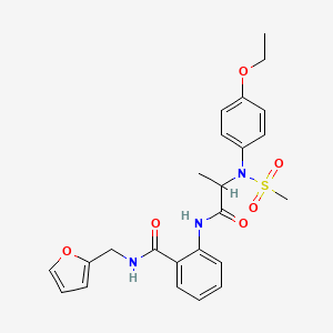 molecular formula C24H27N3O6S B4073436 2-{[N-(4-ethoxyphenyl)-N-(methylsulfonyl)alanyl]amino}-N-(2-furylmethyl)benzamide 