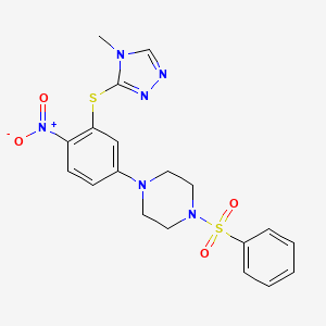 1-{3-[(4-methyl-4H-1,2,4-triazol-3-yl)thio]-4-nitrophenyl}-4-(phenylsulfonyl)piperazine