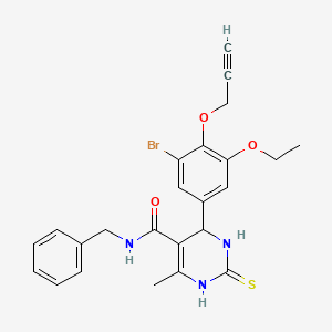 molecular formula C24H24BrN3O3S B4073474 N-benzyl-4-[3-bromo-5-ethoxy-4-(2-propyn-1-yloxy)phenyl]-6-methyl-2-thioxo-1,2,3,4-tetrahydro-5-pyrimidinecarboxamide 