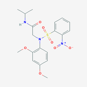 molecular formula C19H23N3O7S B407348 2-[({2-nitrophenyl}sulfonyl)-2,4-dimethoxyanilino]-N-isopropylacetamide 