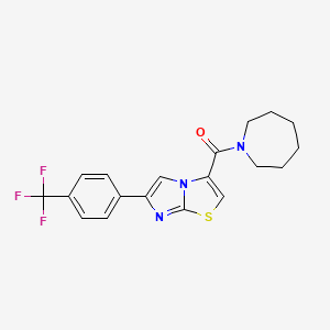 molecular formula C19H18F3N3OS B4073515 3-(1-azepanylcarbonyl)-6-[4-(trifluoromethyl)phenyl]imidazo[2,1-b][1,3]thiazole 