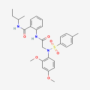 molecular formula C28H33N3O6S B4073533 N-(sec-butyl)-2-({N-(2,4-dimethoxyphenyl)-N-[(4-methylphenyl)sulfonyl]glycyl}amino)benzamide 