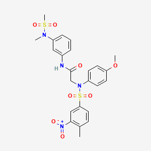 molecular formula C24H26N4O8S2 B4073541 N~2~-(4-methoxyphenyl)-N~1~-{3-[methyl(methylsulfonyl)amino]phenyl}-N~2~-[(4-methyl-3-nitrophenyl)sulfonyl]glycinamide 